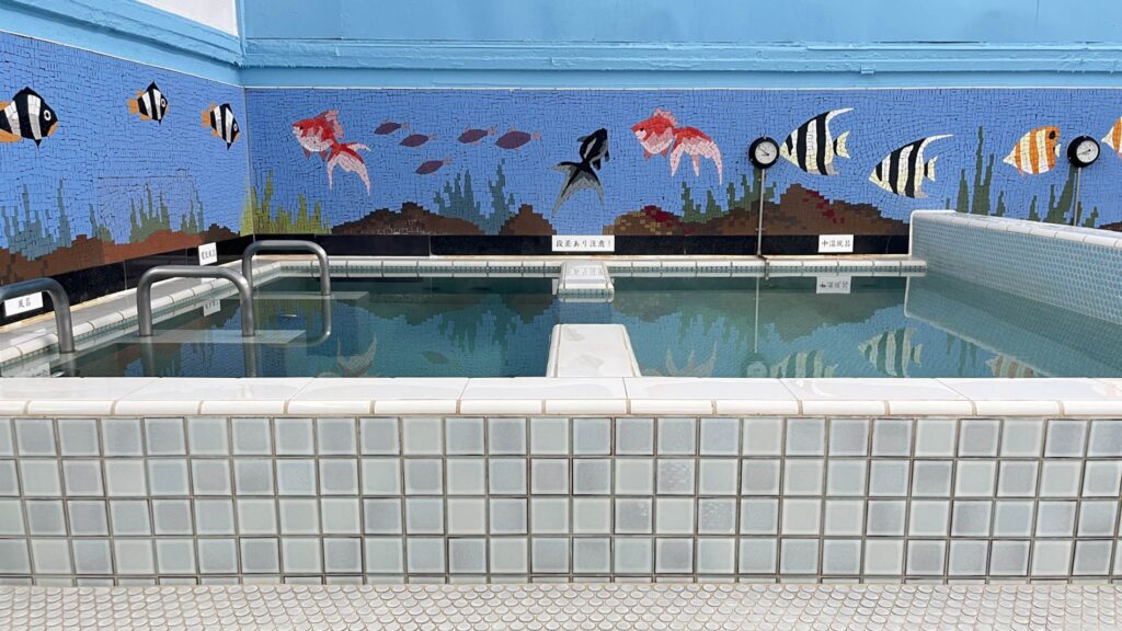 天神湯、浴場、画像、タイル絵